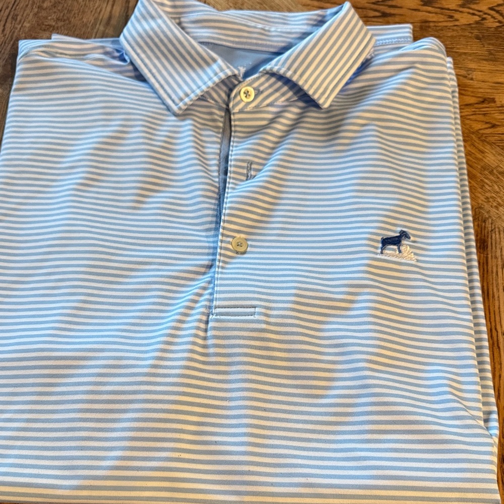 Fairway & Greene Light Blue Striped Polo